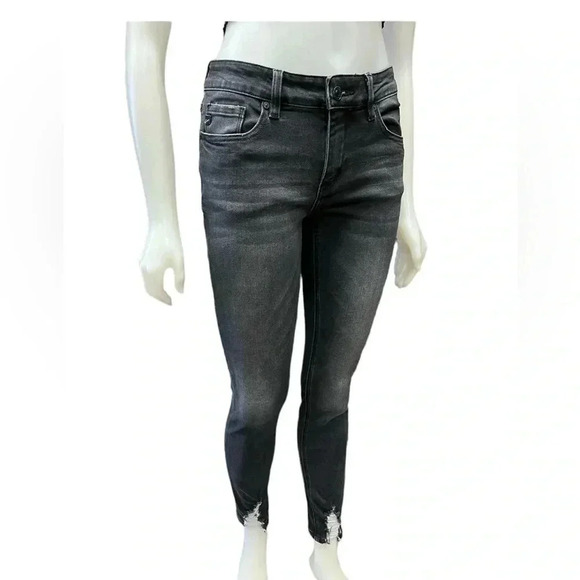 KanCan Eatilo Distressed Skinny Black Jeans Size 27 - Picture 2 of 12